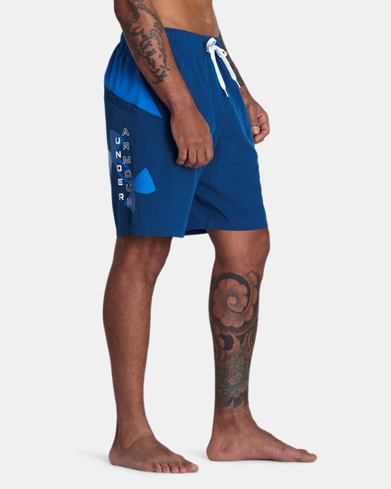 Men's UA Point Breeze Colorblock Volley Shorts, Blue, pdpMainDesktop image number 2